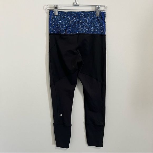 Lululemon Rebel Runner Crop Black  Zippered Ankle Side Pocket Leggings - Picture 9 of 16